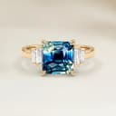 Art-Déco-Ring Saphir Rechteck 1,07 kt