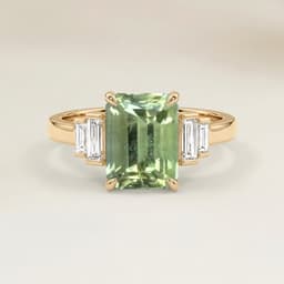 Art Deco Ring with 0.70ct Rectangle Tourmaline