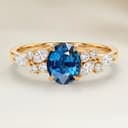 Ring Floral Blauer Saphir Oval 1,09 ct