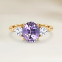 Shoulder-Set Ring Pink Tourmaline Oval 1.24ct