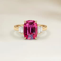 Art Deco Pink Spinel Cushion Ring 2.67ct