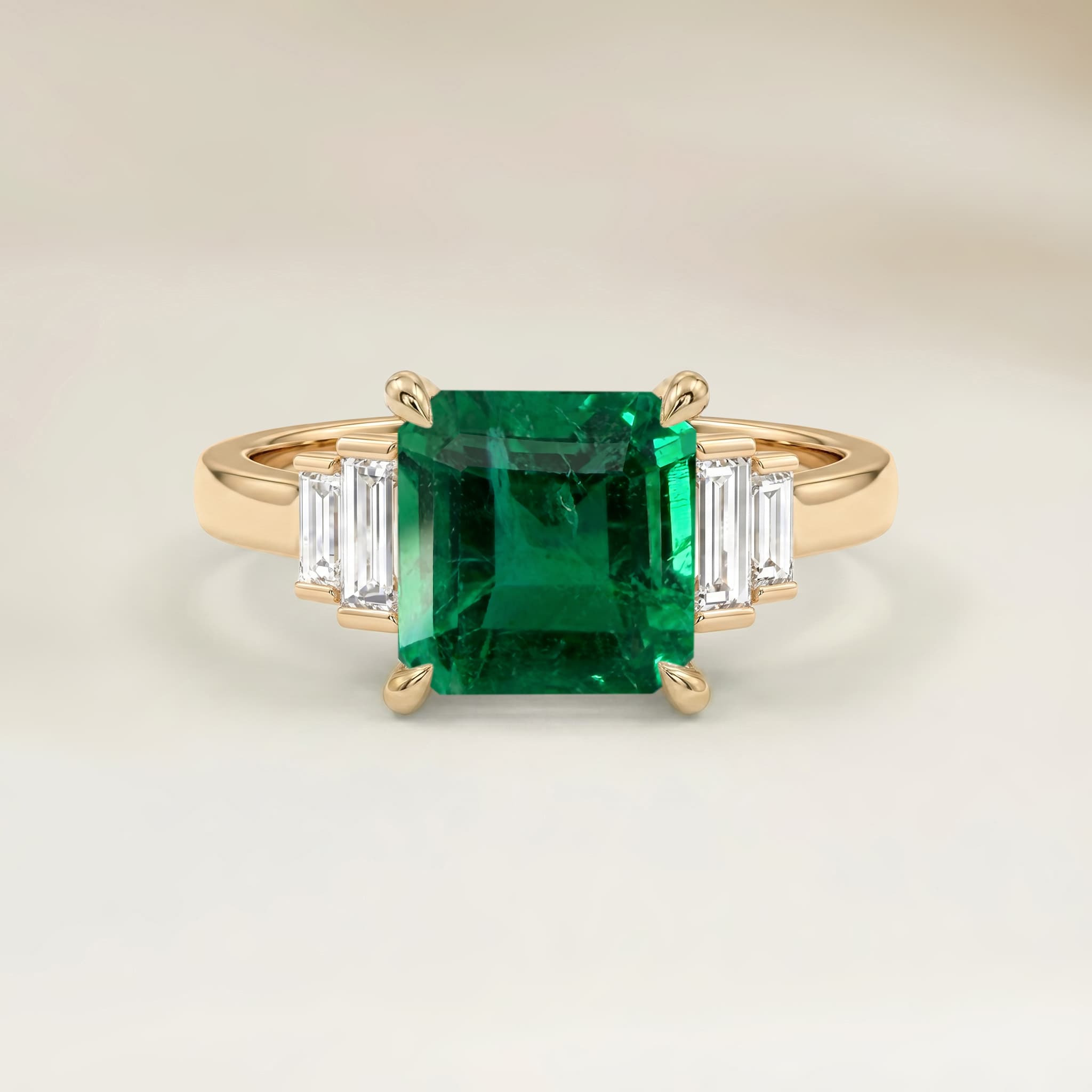 Bague Art Deco Emeraude de Zambie Carré de 2,55ct image 2