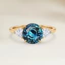 Bague Epaulé Saphir Teal Rond de 2,08ct