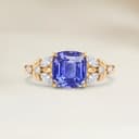 Bague Floral Saphir Violet Coussin de 1,54ct