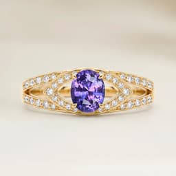 Anel Moderno Safira Roxa Oval de 1,65ct