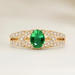 Anello Moderno Smeraldo dello Zambia Ovale da 1,60ct