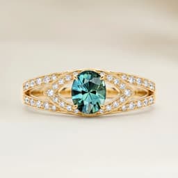 Bague Moderne Saphir Teal Ovale de 1,25ct