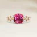 Bague Floral Spinelle Rose Coussin de 1,22ct