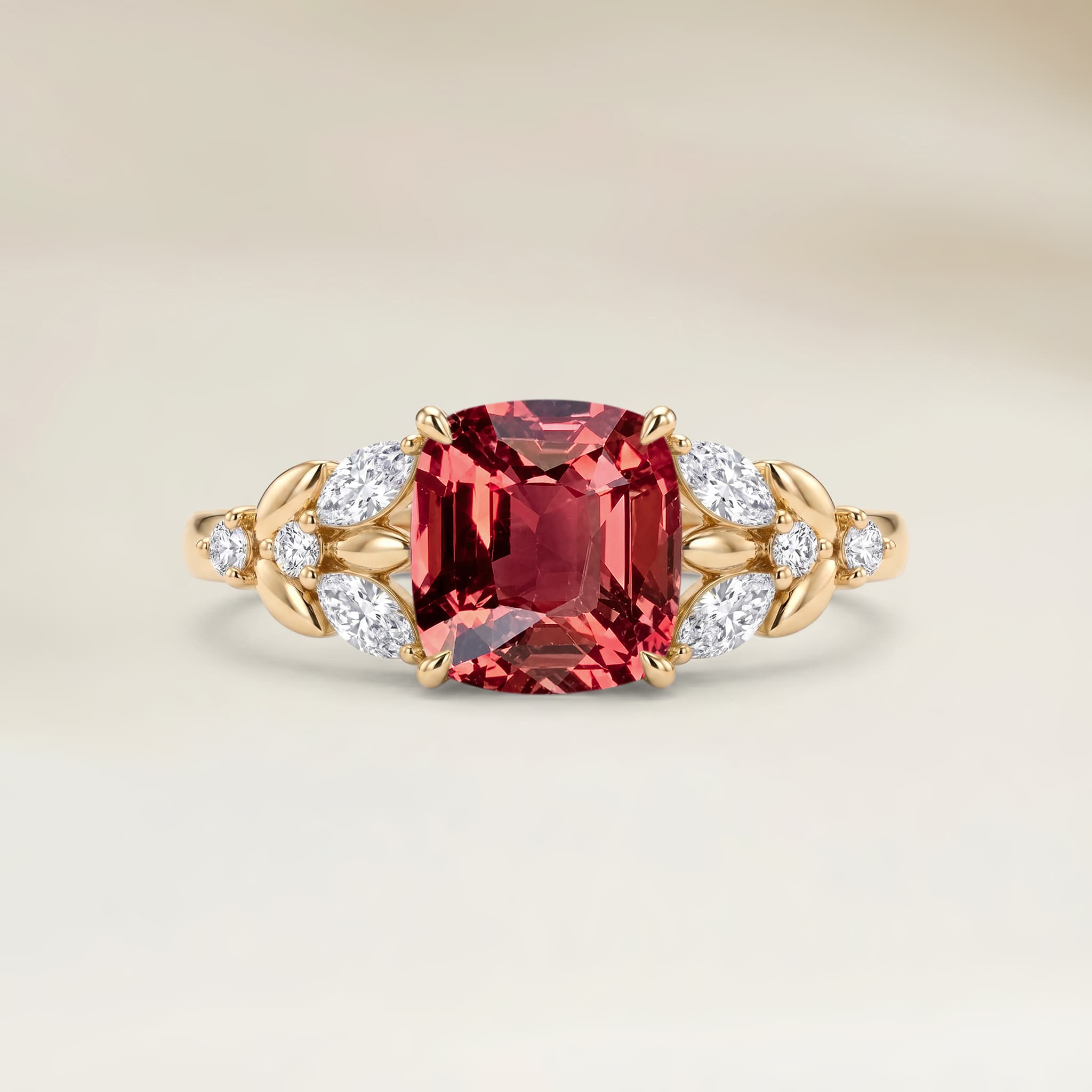 Bague Floral Autres Coussin de 2,02ct