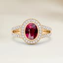 Bague Vintage Rubis du Mozambique Ovale de 1,50ct