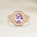 Bague Art Deco Saphir Violet Ovale de 1,20ct