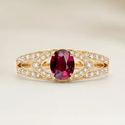 Moderner Ring mit ovalem Mosambik-Rubin von 1,50 ct