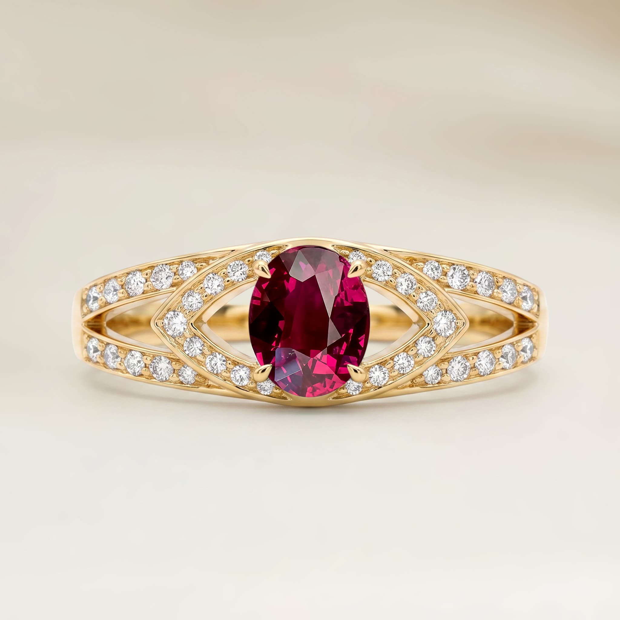 Bague Moderne Rubis du Mozambique Ovale de 1,50ct