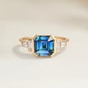 Bague Art Deco Saphir Teal Rectangle de 1,04ct