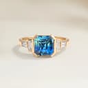 Bague Art Deco Saphir Teal Rectangle de 1,12ct