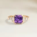 Bague Art Deco Saphir Violet Rectangle de 1,07ct