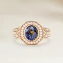 Bague Art Deco Saphir Ovale de 1,04ct