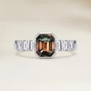 Bague Moderne Saphir Bicolore Rectangle de 3,05ct