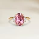 Bague Epaulé Saphir Padparadscha Ovale de 0,99ct