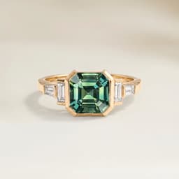 Bague Art Deco Saphir Teal Rectangle de 1,02ct