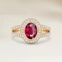 Bague Vintage Rubis du Mozambique Ovale de 2,14ct