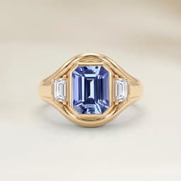 Art Deco 1.84ct Rectangular Blue Sapphire Ring