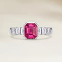 Bague Moderne Saphir Rose Rectangle de 2,55ct