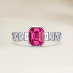 Bague Moderne Saphir Rose Rectangle de 2,55ct