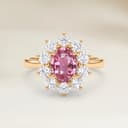 Bague Floral Saphir Padparadscha Ovale de 1,11ct
