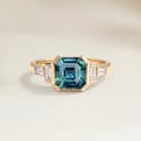 Bague Art Deco Saphir Teal Rectangle de 1,30ct