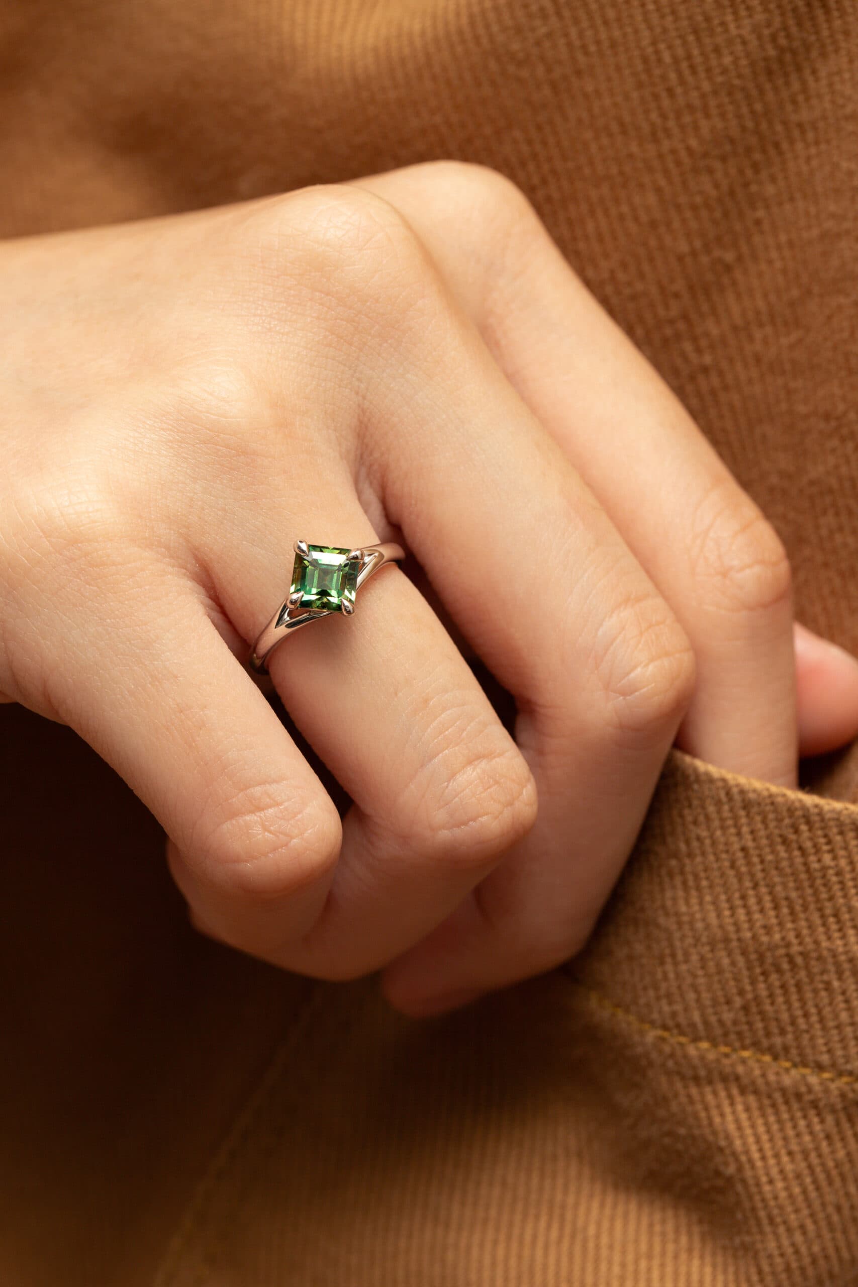 saphir teal platine solitaire bonnot paris