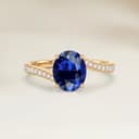 Bague Solitaire Saphir Bleu Ovale de 2,06ct