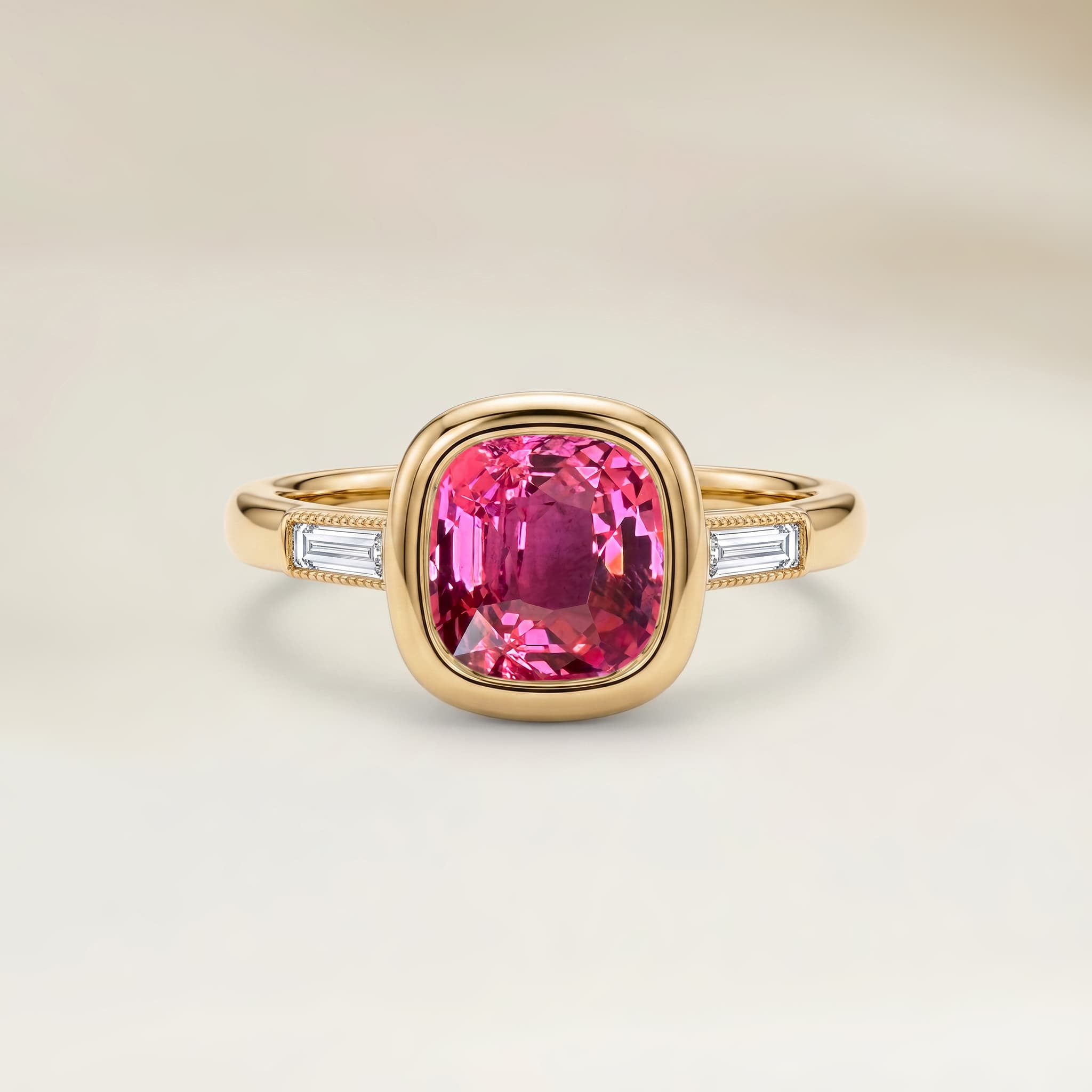 Bague Epaulé Spinelle Rose Coussin de 1,22ct image 4