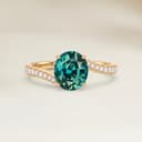 Bague Solitaire Saphir Teal Ovale de 1,65ct