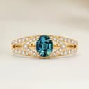 Bague Moderne Saphir Teal Ovale de 1,30ct