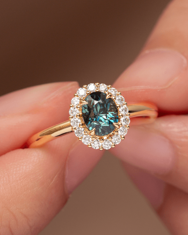 Bague saphir teal 1,61ct Or jaune