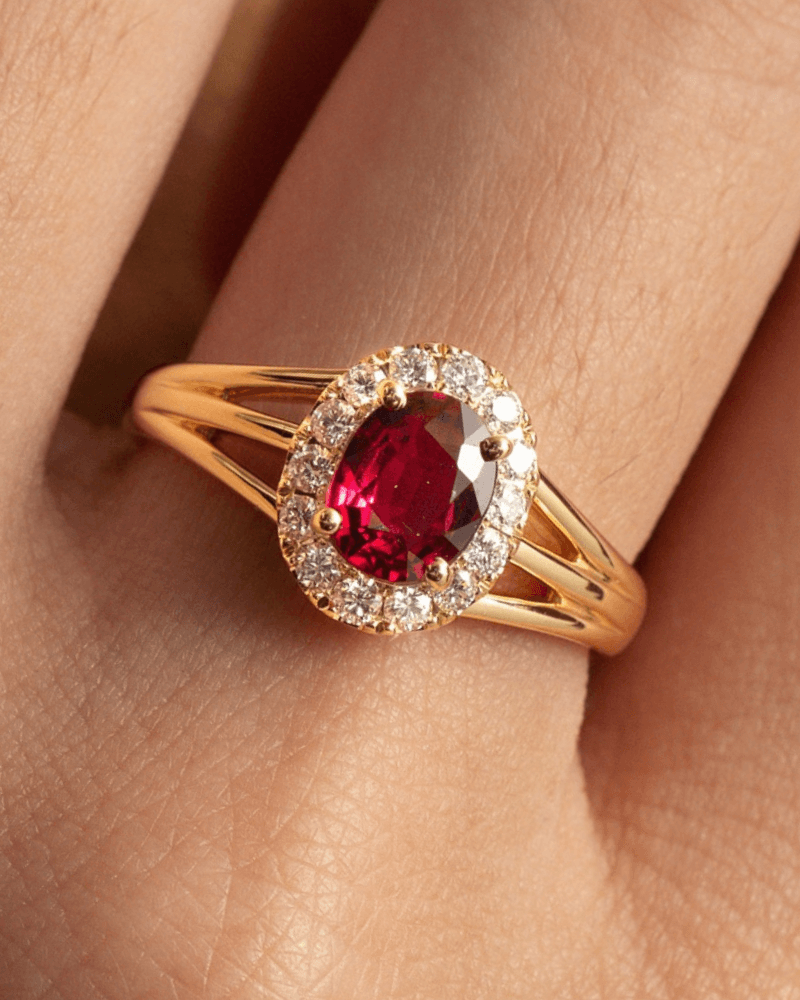 Bague rubis 1,19ct Or Jaune