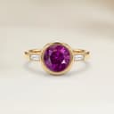 Bague Epaulé Saphir Rose Rond de 1,50ct