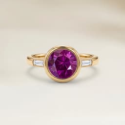 Shoulder-Set Round Pink Sapphire Ring 1.50ct