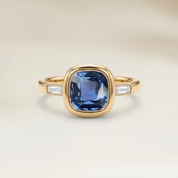 Anello Spallato Spinello Blu a Cuscino da 1,31 ct