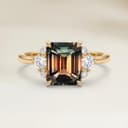 Bague Epaulé Saphir Bicolore Rectangle de 3,05ct