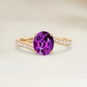 Bague Solitaire Saphir Violet Ovale de 1,60ct
