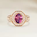 Bague Art Deco Saphir Bicolore Ovale de 1,06ct