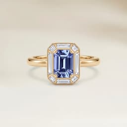 Art Deco 1.84ct Rectangular Blue Sapphire Ring
