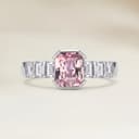 Bague Moderne Saphir Pêche Rectangle de 1,09ct