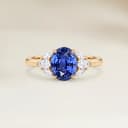 Bague Floral Saphir Bleu Ovale de 2,17ct