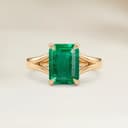 Bague Solitaire Emeraude de Zambie Rectangle de 1,67ct