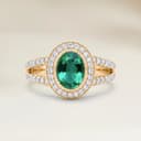 Bague Vintage Emeraude de Zambie Ovale de 1,05ct