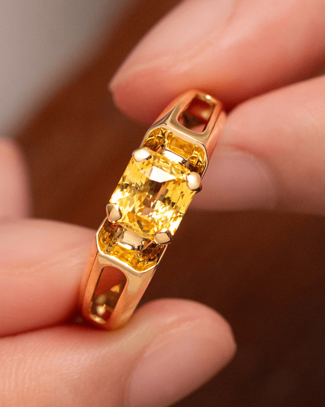 Bague saphir jaune