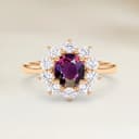 Bague Floral Saphir Violet Ovale de 1,08ct
